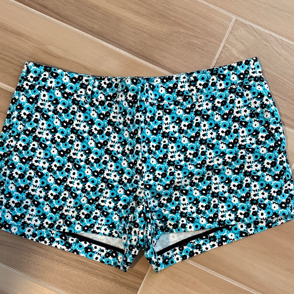 Michael Kors Floral High Waist Shorts in Blue and Black. NWOT